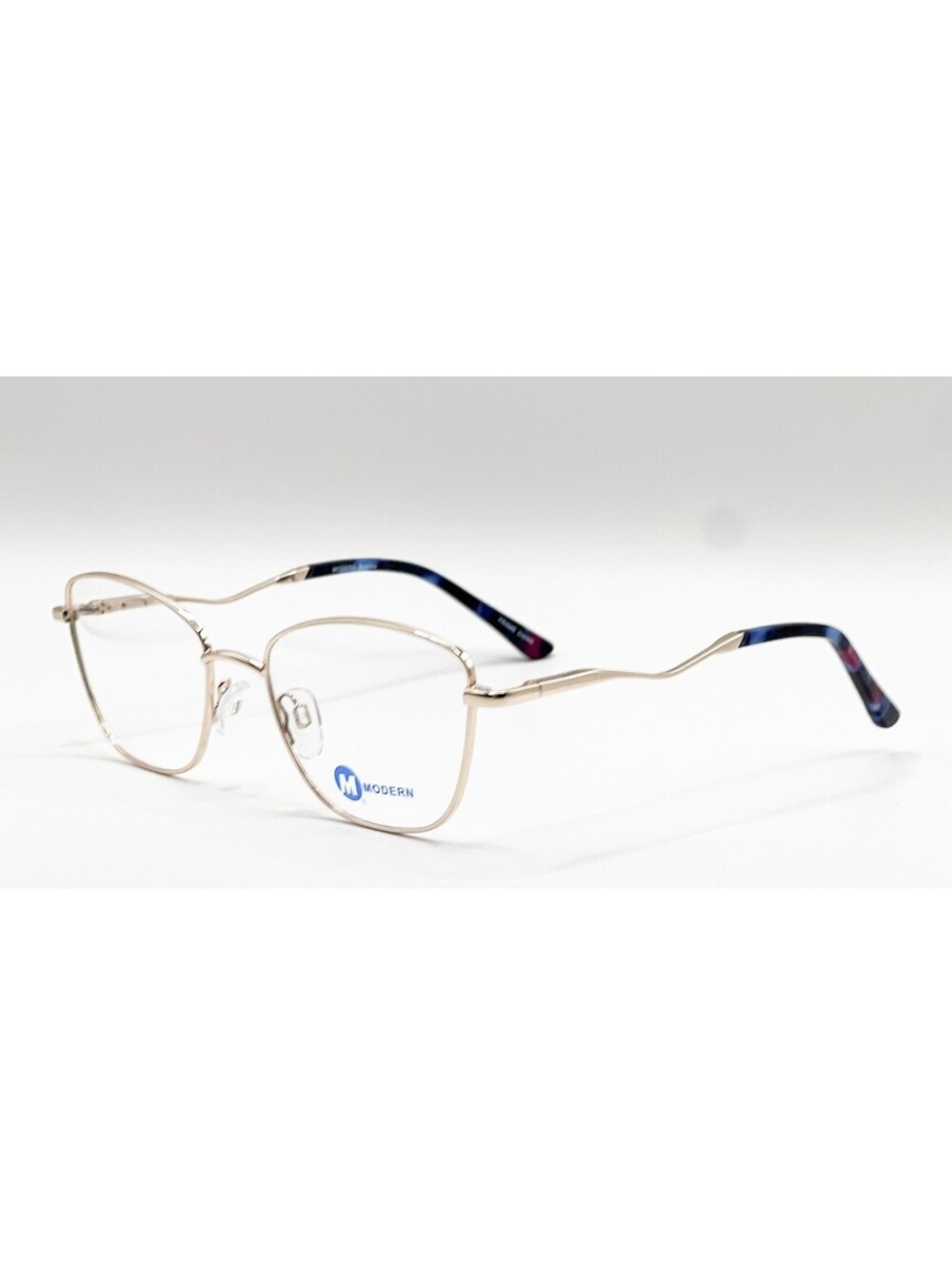 Modern Brynlee Gold Purple Marble Rectangle Eyeglass Frames 52-18-140